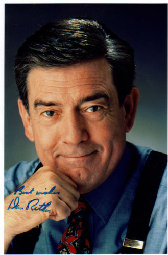 Dan Rather Young '60 Minutes' Signed Photo!