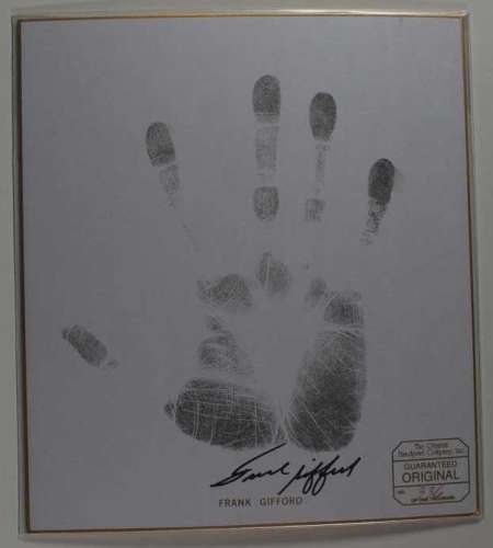 Frank Gifford (1930-2015) Autographed Limited Edition Handprint - Very Unique!
