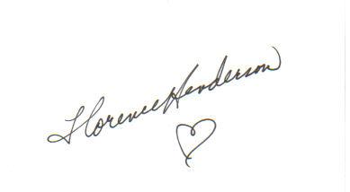 Florence Henderson 'The Brady Bunch' Signed Index Card!
