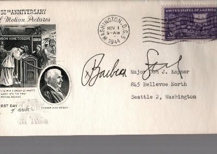 Barbra Streisand Autographed First Day Cover - Neat!
