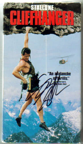 Sylvester Stallone Autographed 'Cliffhanger' VHS Movie!