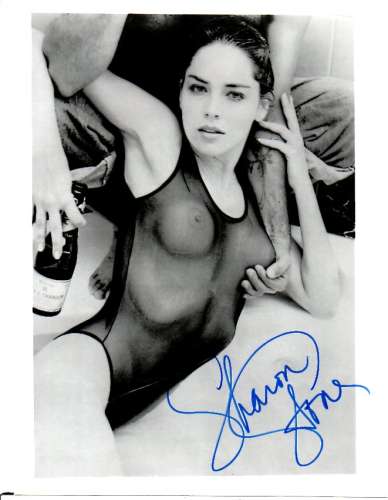 Sharon Stone Sexy & Topless Autographed Photo - Wow!