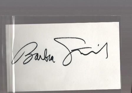 Barbra Streisand (Difficult Signer) Autographed 3X5 Index Card!