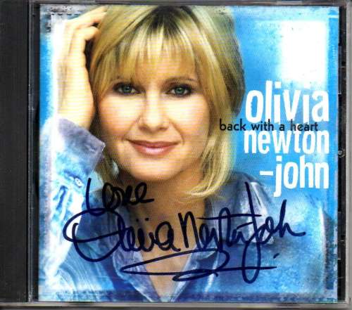 Olivia Newton John Autographed 'Back with a Heart' Autographed CD case with CD!