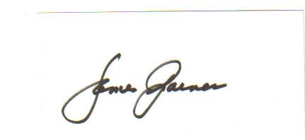James Garner Awesome Signed 3X5 Index Card!