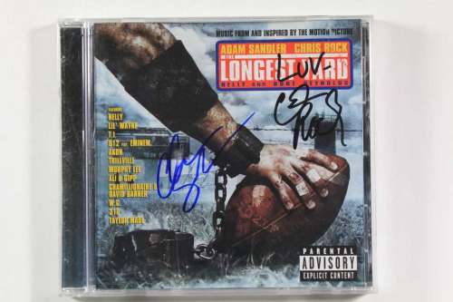 Chris Rock & Adam Sandler Autographed 'The Longest Yard' Soundtrack CD!