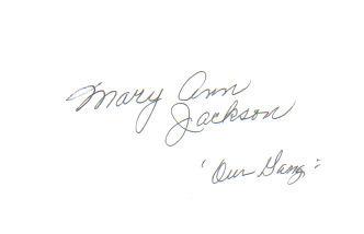 Mary Ann Jackson (1923-2003) 'Our Gang' Signed Index Card!