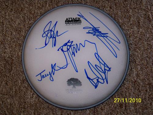 Aerosmith Band Autographed Attack Drumhead - Great Item!