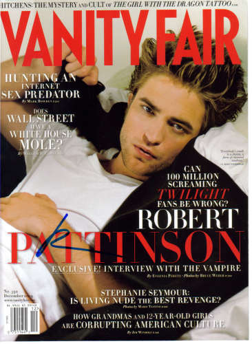 Robert Pattinson 'Twilight' Autographed 'Vanity Fair' Magazine Cover!