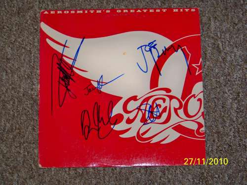 Aerosmith Autographed Album Cover (with LP) Signed by 5!