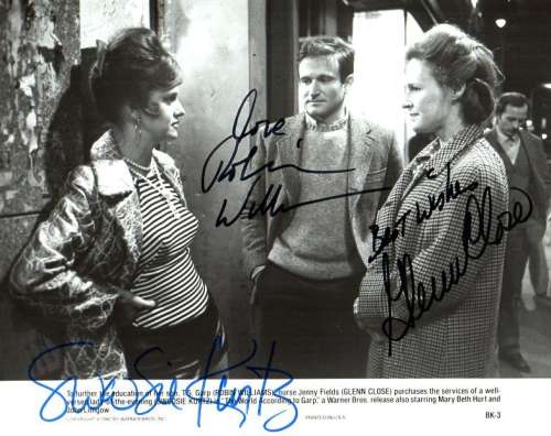 Robin Williams, S. Kurtz and Glenn Close 'Garp' Vintage Signed 7x9 Photo!