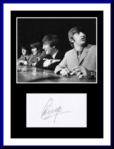 Ringo Starr Very Rare 'Beatles' Autographed Matted Ensemble - Cool!