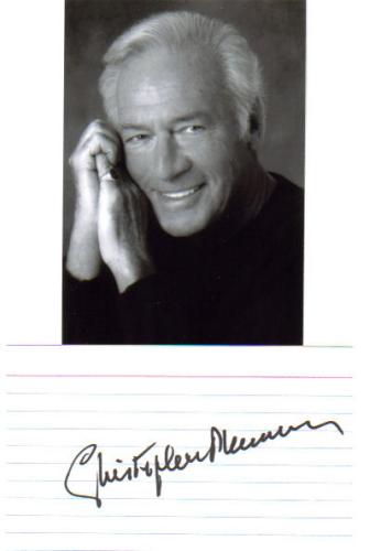 Christopher Plummer Great Signed Index Card With 3X5 Photo!
