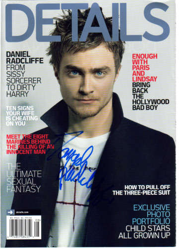 Daniel Radcliffe 'Harry Potter' Autographed 'Details' Magazine Cover - Cool!