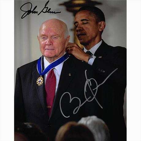 Barack Obama & John Glenn Autographed Photo - Cool!