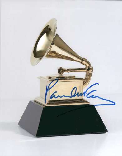 Paul McCartney Autographed Grammy Award Photo - Cool!