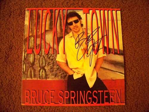 Bruce Springsteen Autographed 'Lucky Town' Album Cover!