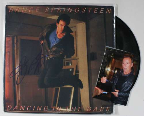 Bruce Springsteen Autographed 'Dancing in the Dark' Record Album!