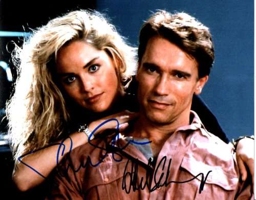 Arnold Schwarzenegger & Sharon Stone 'Total Recall' Signed Photo!