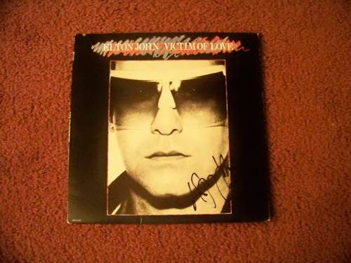 Elton John Autographed Vintage (1979) 'Victim of Love' Album Cover!