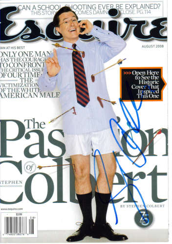 Stephen Colbert Autographed 'Esquire' Magazine Cover!