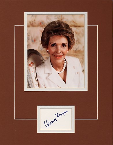 Nancy Reagan Very Uncommon Signed Photo Ensemble!