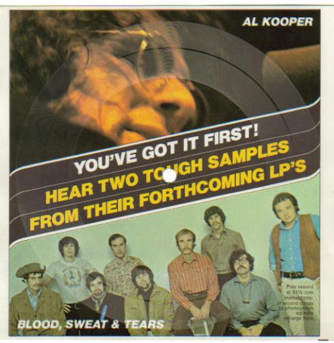 Blood, Sweat & Tears And Al Kooper Unsigned Promo Record Card!