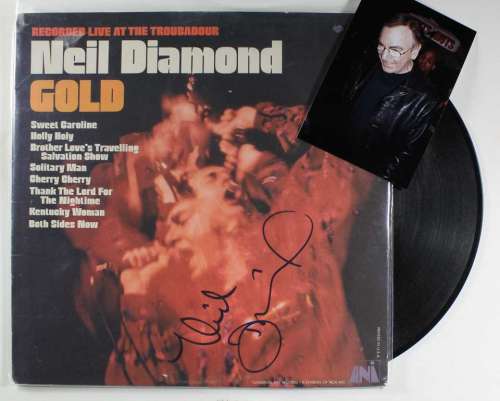 Neil Diamond Vintage Autographed 'Gold' Album Cover with LP!