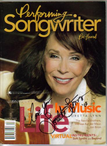 Loretta Lynn Autographed 'Peforming Songwriter' Magazine From 2004!