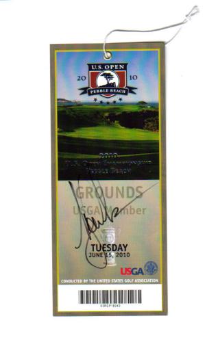 Tiger Woods Rare Autographed 2010 U.S. Open Grounds Pass - Neat!