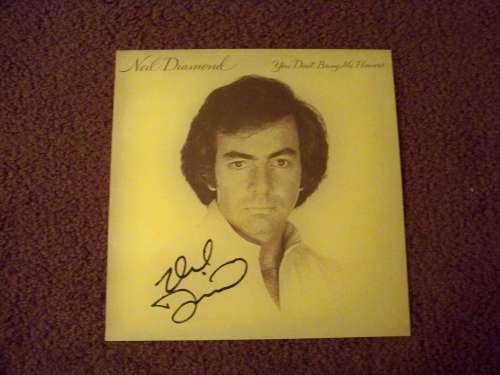 Neil Diamond Autographed 'You Don't Bring Me Flowers' Album Cover!